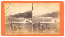 NEW YORK STEREOVIEW - Ellenville Area Waterfall - Edward Lewis 1870s picture