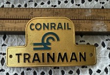 Vintage CONRAIL TRAINMAN  Hat Badge Brass Gold Railroad picture