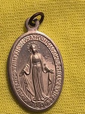 Vintage Miraculous Medal Of Mary New Italy picture