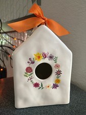 Rae Dunn Floral Wreath Birdhouse Watercolor Flowers Farmhouse Floral 2017 picture