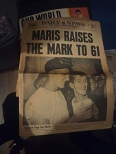 1961 NY Daily News Roger Maris 61st HR Newspaper Yankees 4-Page Section picture