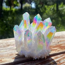 200g-300g Large Rare Find Angel Aura Quartz Crystal Cluster Mineral Rocks Decor picture