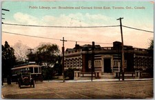 Toronto Ontario Public Library Broadview Gerrard East Street View DB Postcard picture