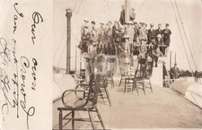 Boat Passengers, Ludington MI Michigan 1906 RPPC Photo Postcard COPY picture