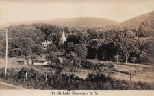 RPPC Delhi Lake Delaware NY Estate ET Gerry Ancrum House Photo Postcard F15 picture