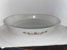 Vintage Dynaware Oval Casserole Dish Pyr-O-Rey Brown Daisy Design 8x10x2 picture