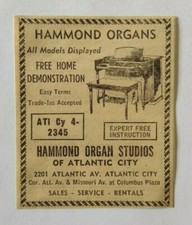 1959 Hammond Organ Studios Advertisement Atlantic City, New Jersey picture