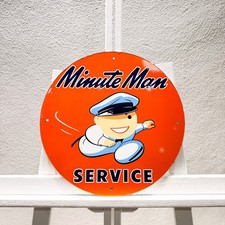 Minute Man Service Vintage Garage Heavy Metal Sign – 30 cm (11.8”) picture