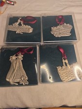 Longaberger 4 Pewter Baskets Set Of Four 1980  picture