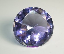 Tripact Lavender Diamond Crystal 80mm Jewel Glass Paperweight Original Color picture