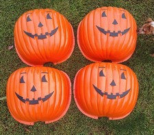 Vtg 1991 Halloween Pumpkin Lamp Post Cover Hard Plastic Blow Molds Twi-Lite Prod picture