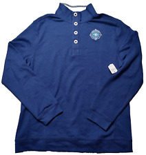 DISNEY CRUISE LINE 2019 Men Medium Blue 1/4 Button L/S Pullover Sweatshirt NEW picture