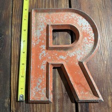 VINTAGE Adler Silhouette Letter CO Aluminum Sign  R 8 Inch Movie Marquis  picture