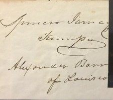 Alexander Barrow LA Senator 1841-1846 & Spencer Jarnagin TN Senator partial cut  picture