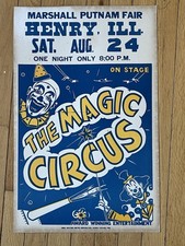 Vintage 1963 Marshall-Putnam Fair The Magic Circus Poster Creepy Clown Henry IL picture