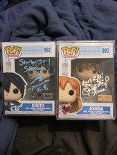 Funko Pop SAO Kirito Signed By Bryce Papenbrook & Asuna Signed by Cherami Leigh picture