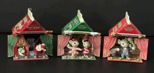 Vintage Enesco Treasury Christmas Ornaments Halfpint Playhouse Lot Of 3  picture