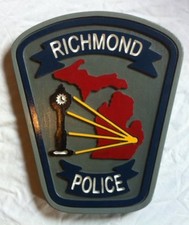 Police Department Richmond 3D routed plaque wood  patch Sign Custom  picture