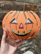 All ORIGINAL Vintage Halloween Cardboard Jack-O-Lantern Pumpkin Paper Inserts picture