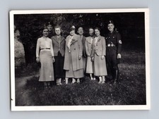 WWII German Military Family Photo Soldiers Stand With Wives In Uniform picture
