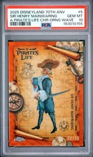2025 Topps Disneyland Sir Henry Mainwaring POTC-5 /25 Orange Pop 1 PSA 10 picture