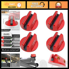 4Pcs Universal Magnetic Jack Pad - Aluminum Grooved Pinch Weld Tool - Red picture