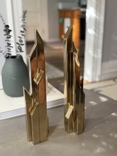 West Elm Gold Abstract Art Deco-style Sculpture/Bookends Pair (set of 2) picture