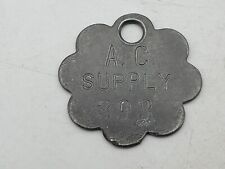 Vintage A.C. Supply (Pre AC-Delco?) Tool Check 393 FOB Medal Tag Unsure Help D6 picture