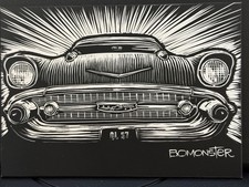 VRHTF RARE VTG ORIGINAL BOMONSTER SCRATCH BOARD ARTIST ORIGINAL SCRATCH 5