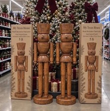 My Texas House 5ft Wood Decorative Nutcracker in Dark Natural Finish , ONLY 1 PC picture