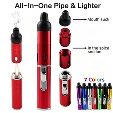 1/2pcs All-in-1 Pipe Windproof Click Butane Refillable Torch Lighter Click-N-Hit picture