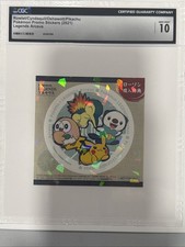 ROWLET OSHAWOTT Pokemon Holo Sticker Seal Anime Nintendo CGC 10 picture