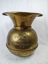 Vtg Redskin Brand Chewing Tobacco Cut Plug Brass Spittoon Cuspidor Embossed  picture