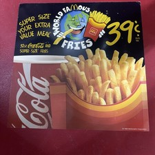 1995 McDonald's Super Size Fries 39 Cent Vintage Restaurant Advertising Sign picture
