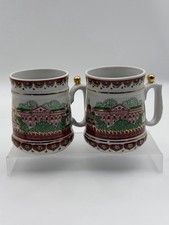 Set Of 2 Russian Soviet USSR Porcelain Cup Mug Moscow Kremlin VERBILKI Gardner picture