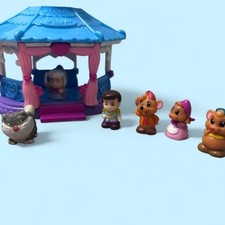 Disney Squinkies Cinderella Mini Figures Lot of 6 with Blue Gazebo Playset picture