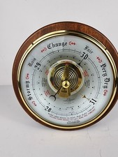 Vintage Shortland SB Smiths Round Aneroid Wall Barometer Made in England Wood picture