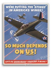 1940s “Keep ‘Em Firing” WWII Historic Air Corps War Poster - 18x24 picture