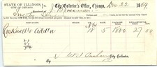 1869 Chicago City Tax Receipt for Rockwell's Add'n picture