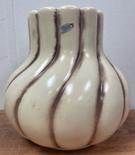 Red Wing Vintage Rumrill Large Ivory-Colored Pumpkin Swirl Vase #451 picture