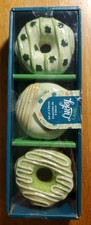 Lucky Lane St Patrick's Day Set of 3 Ceramic Frosted Donuts Decor Shamrocks ☘️  picture