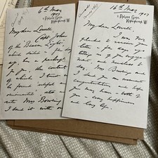 2 Antique Letters 1907: 7 Palace Gate, Kensington Gardens London England History picture