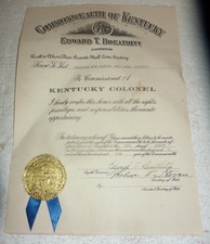 1965 COMMONWEALTH OF KENTUCKY COMMISSION of a KENTUCKY COLONEL picture