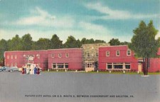 Galeton Pennsylvania Potato City Hotel Street View Antique Postcard K105061 picture
