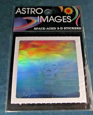Vintage 1980's Astro Images floating skull scene 3-D Hologram Foil sticker pack picture