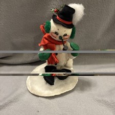 ANNALEE  DANCING SNOWMAN WITH PIPE & SMOKING HAT~9