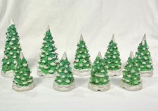 Vintage 1994 Lemax Porcelain Christmas Tree Lot of 9 picture