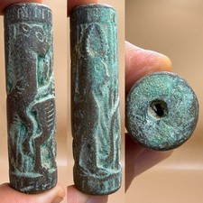 Ancient Roman Bronze Rare Carved Stunning Unique Bead picture