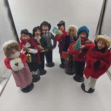 VTG Byers Choice Style Christmas Caroler Dolls Villager Town Folk Lot of 8 picture