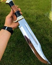 Custom Handmade D2/c430 Tool Steel High Polish Crocodile Dundee Bowie knife  picture